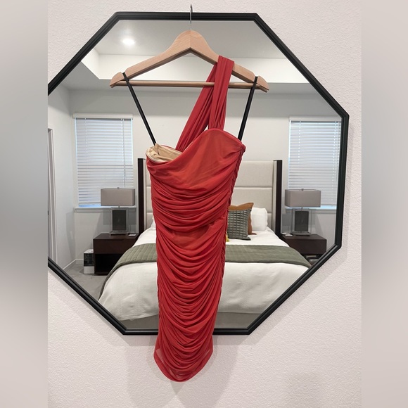 REVOLVE Ruched One-Shoulder Mini Dress by Michael Costello - Picture 4 of 8